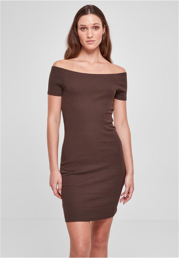 UC Ladies Women's dress with off shoulder brown