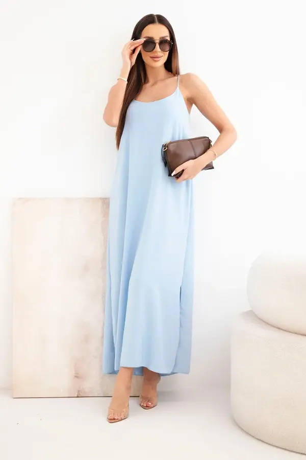 Kesi Włoski Women's dress with straps - sky blue
