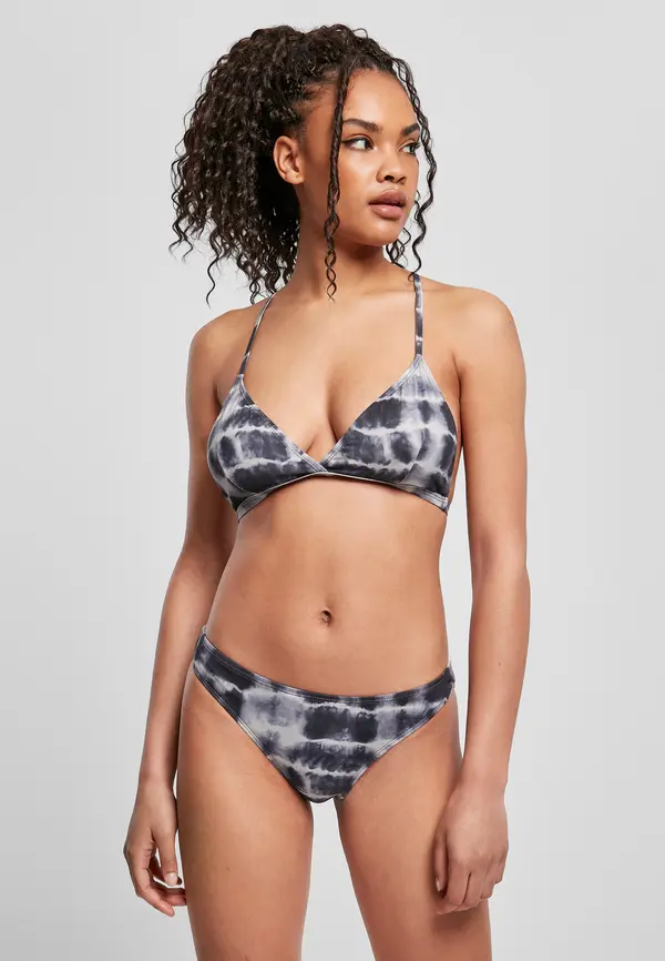 Urban Classics Women's Dye Triangle Back Bikini Black/White Bikini