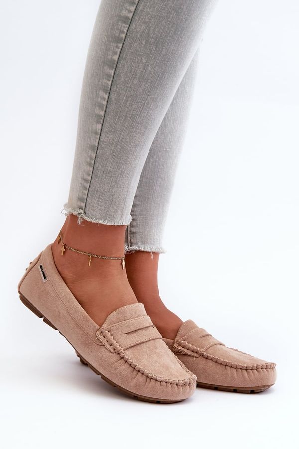 Kesi Women's eco suede loafers, light beige Rerteria
