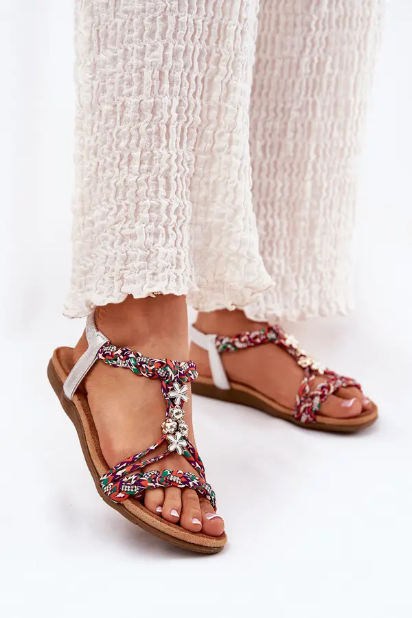 ARTIKER Women's Flat Sandals With Woven Straps And Accessories Artiker