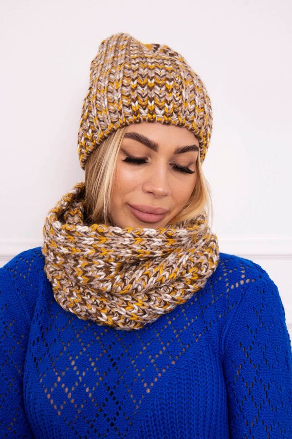 Kesi Women's fleece set Merry K202 brown + mustard