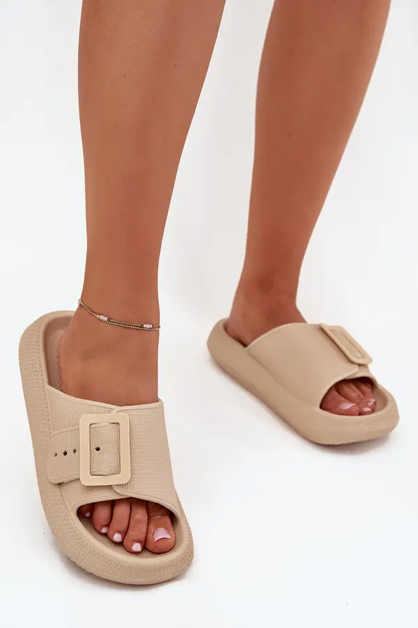 VINCEZA Women's Foam Slippers With Buckle Vinceza