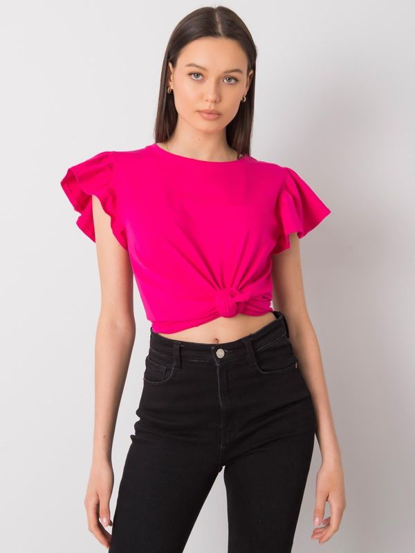 Fashionhunters Women's fuchsia cotton blouse