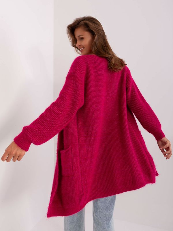 Fashionhunters Women's Fuchsia Oversize Cardigan