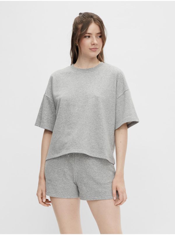 Pieces Women's Grey Heather Basic T-Shirt Pieces Chilli - Women