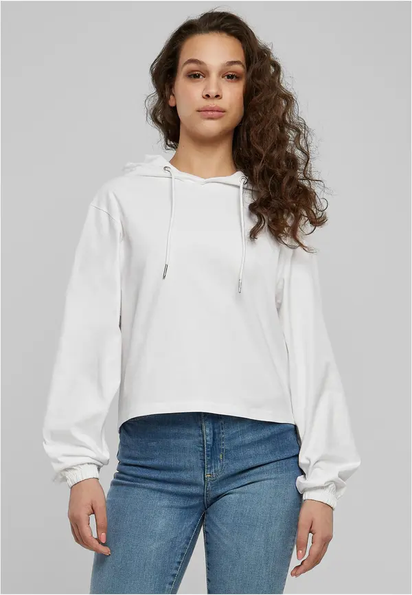 Urban Classics Women's Heavy Short Hoody - White