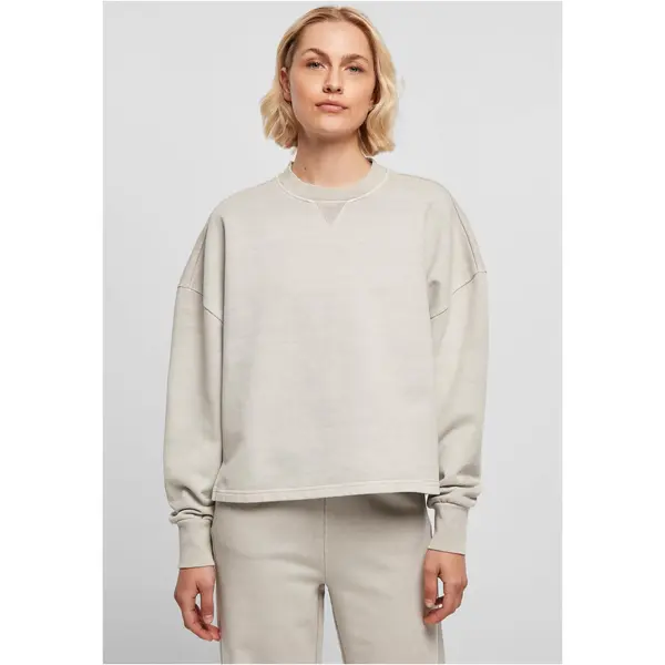 Urban Classics Women's Heavy Terry Garment Dye Crewneck warmgrey