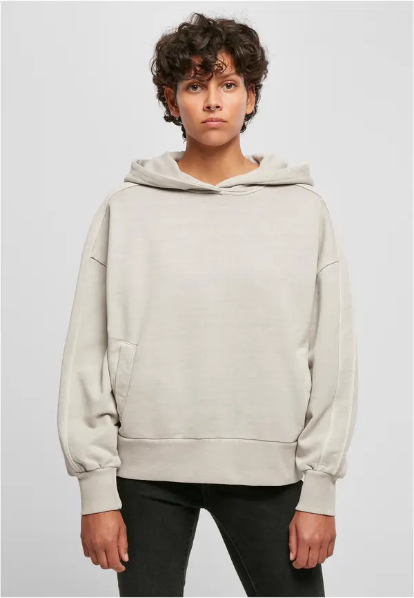 Urban Classics Women's Heavy Terry Garment Dye Hoody Warm Gray