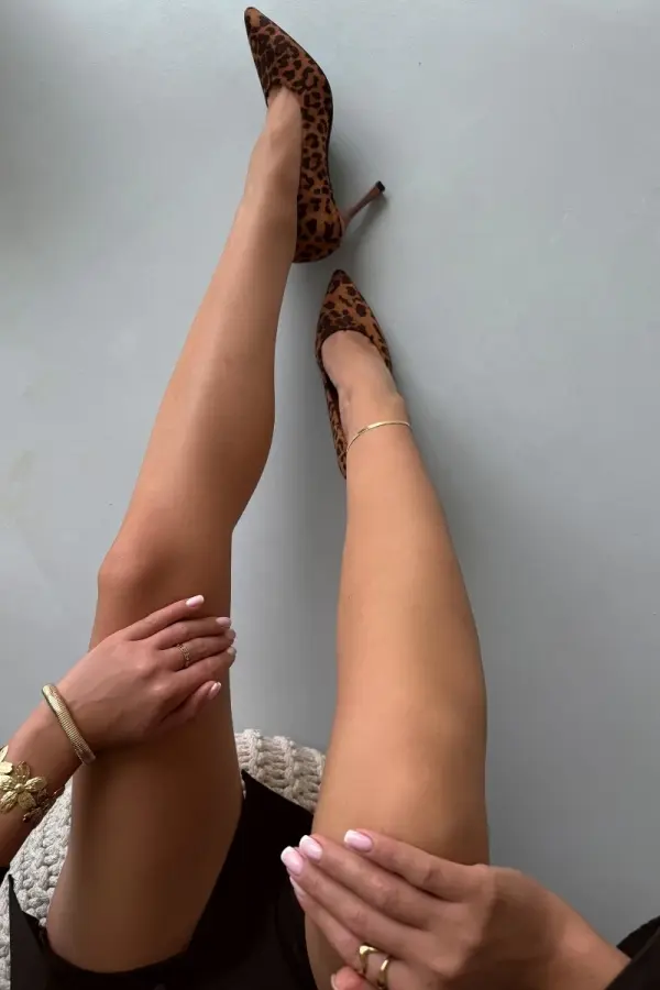 VINCEZA Women's Heels With Leopard Print Vinceza