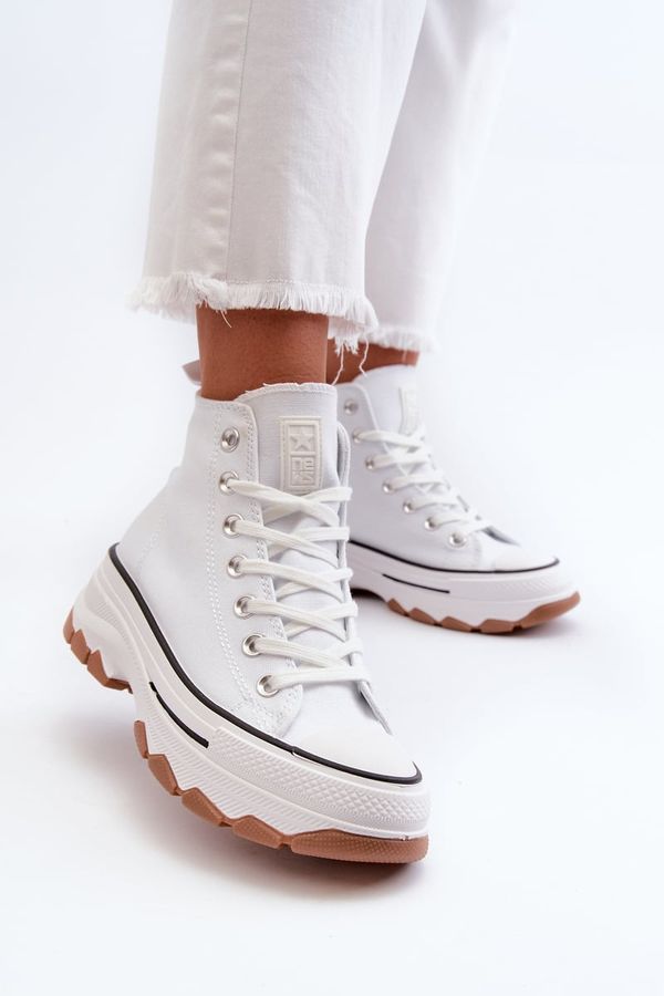 Kesi Women's High Platform Sneakers White Valvia