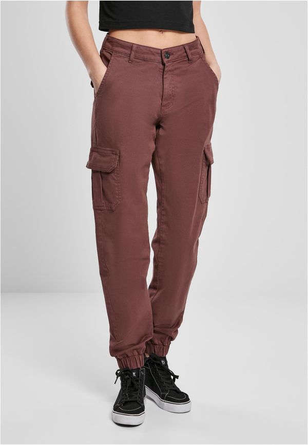 Urban Classics Women's high-waisted cargo pants cherry