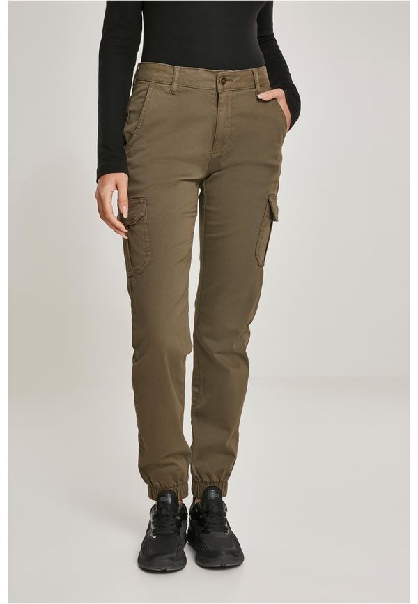 Urban Classics Women's high-waisted cargo trousers olive