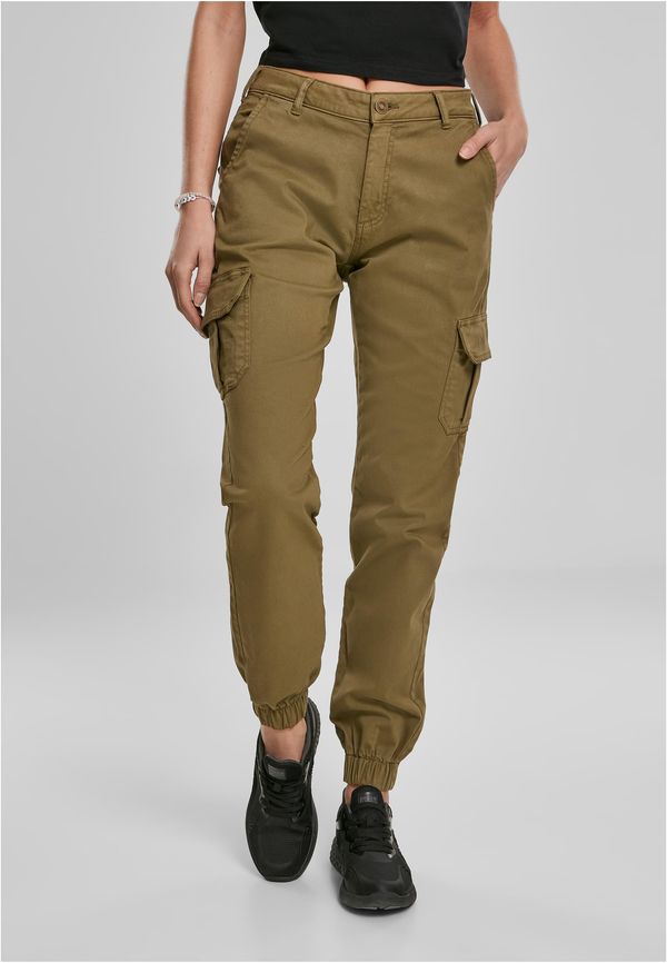 Urban Classics Women's high-waisted cargo trousers summer olive