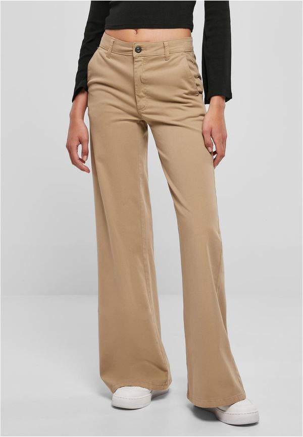 Urban Classics Women's high-waisted chinos with wide legs union beige