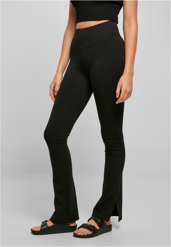 Urban Classics Women's high-waisted leggings with side slit black