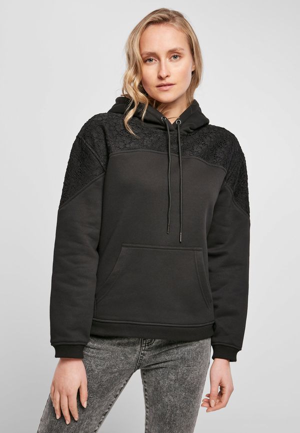 Urban Classics Women's hooded lace insert black