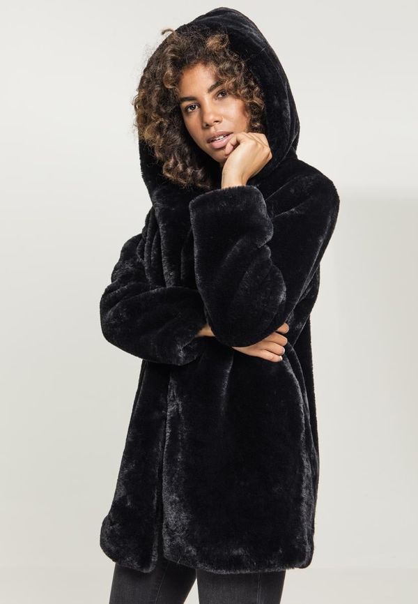 Urban Classics Women's Hooded Teddy Coat Black