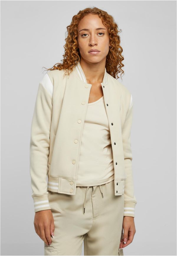 Urban Classics Women's inset College Sweat Jacket softseagrass/white