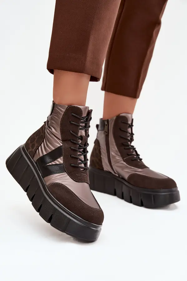 VINCEZA Women's Insulated Ankle Boots on Platform Vinceza