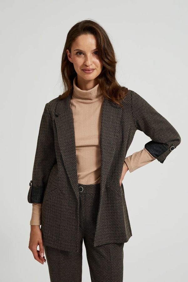 Moodo Women's jacket decorated with metallic thread MOODO - black