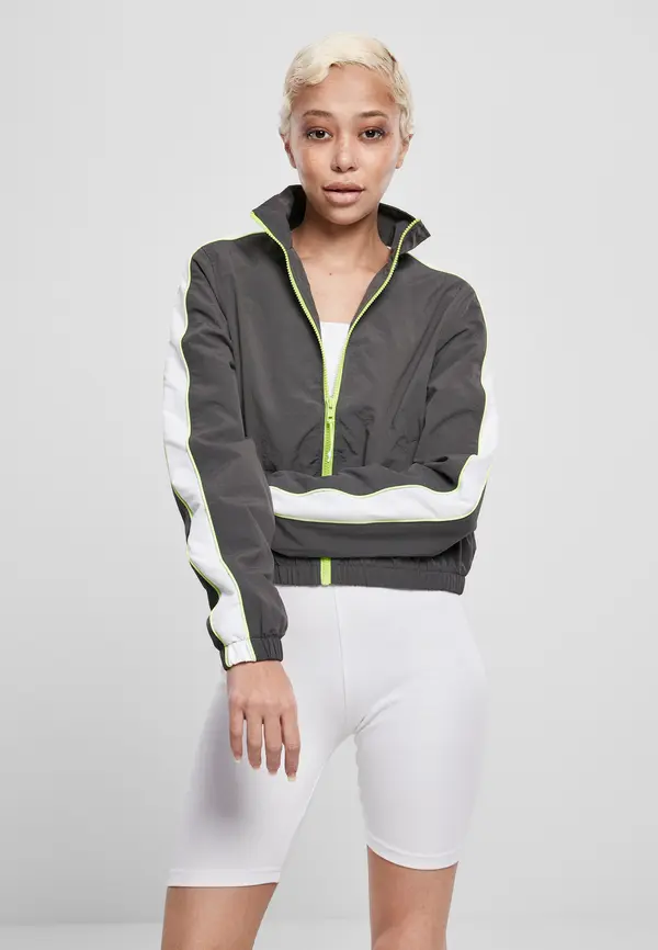 Urban Classics Women's jacket with short stripes darkshadow/electriclime