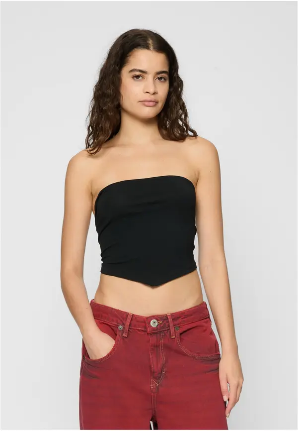 Urban Classics Women's knot bandeau top 2 pcs white+black