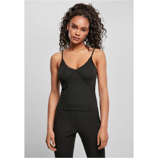 Urban Classics Women's lace top 90s black