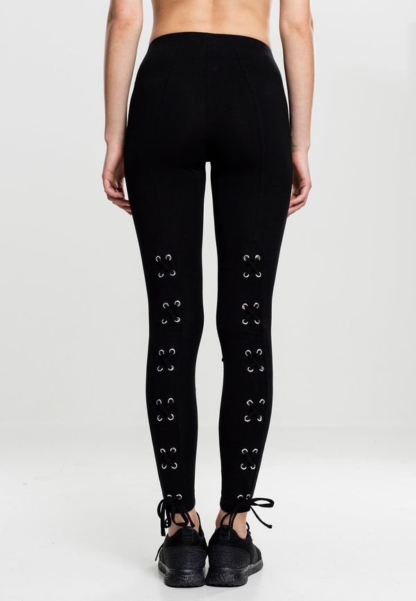 Urban Classics Women's lace-up leggings - black