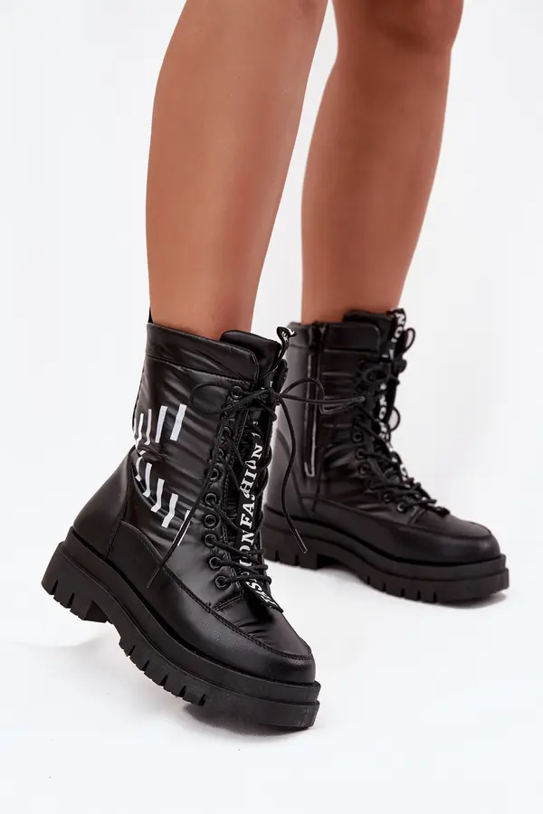 VINCEZA Women's Lace-Up Snow Boots Vinceza