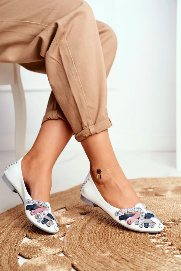 Maciejka Women's Leather Ballerinas Maciejka White