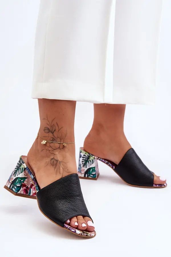 Boto Women's Leather Mules on Heel Lewski Shoes