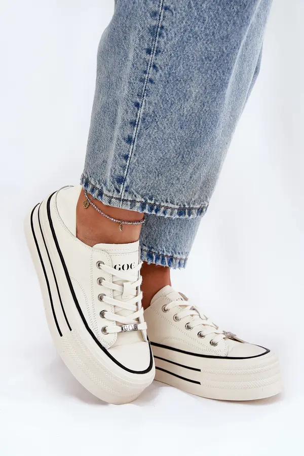 GOE Women's Leather Sneakers On Platform GOE