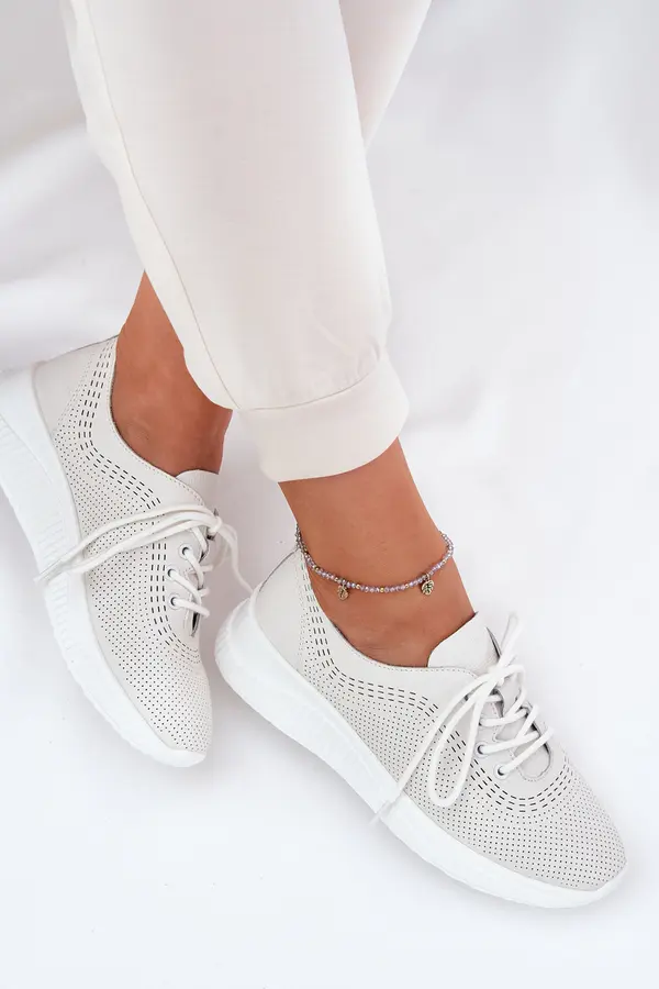 VINCEZA Women's Leather Sports Shoes Vinceza 79532 White