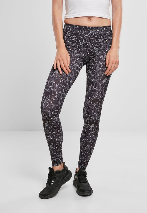 Urban Classics Women's leggings AOP hibiscus black