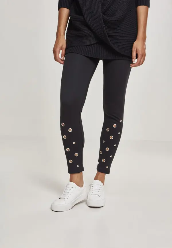 Urban Classics Women's leggings with eyelet black