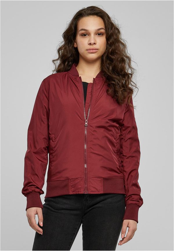 UC Ladies Women's Light Bomber Jacket in burgundy