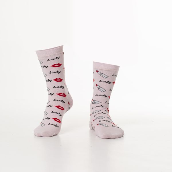 FASARDI Women's light pink socks on the lips