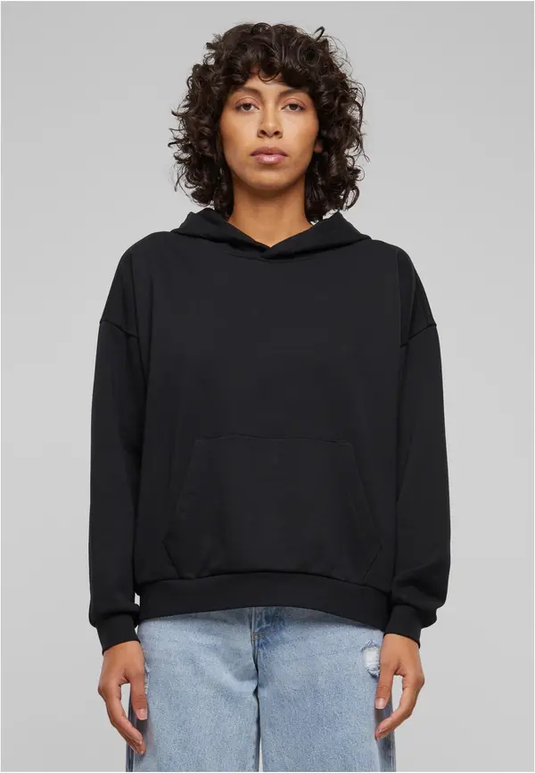 Urban Classics Women's Light Terry Oversized Hoodie - Black