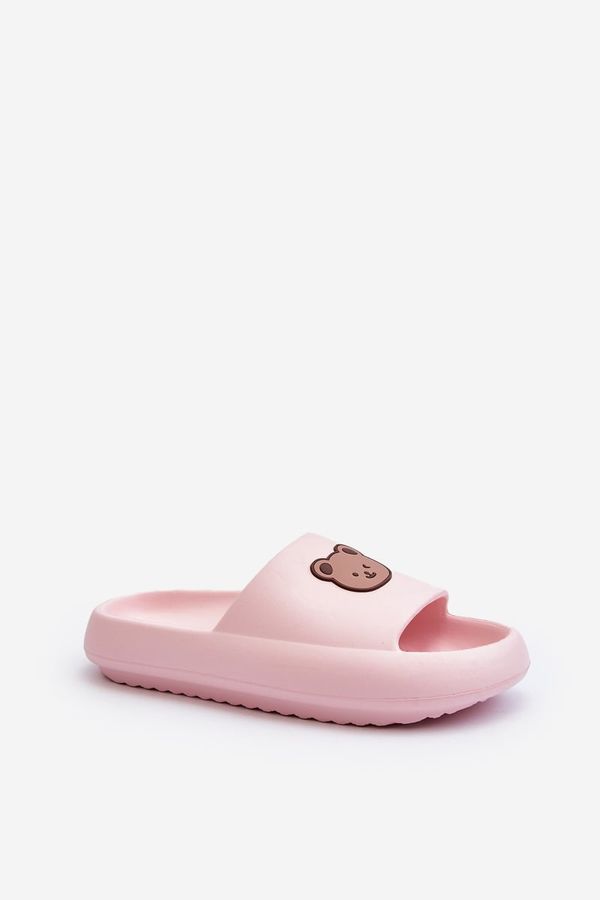 Kesi Women's Lightweight Foam Slippers with Teddy Bear, Pink Lia