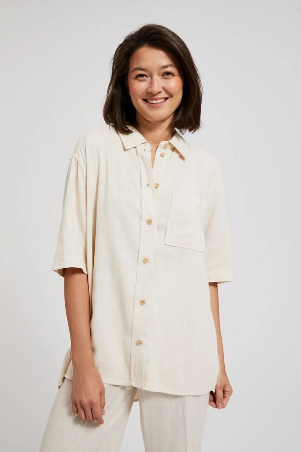 Moodo Women's linen shirt MOODO - light beige