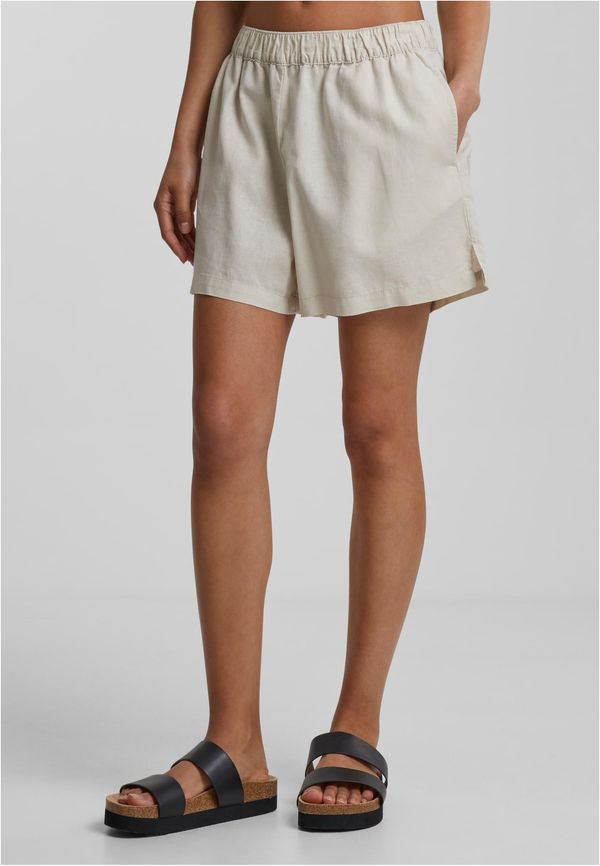 Urban Classics Women's Linen Shorts - Cream