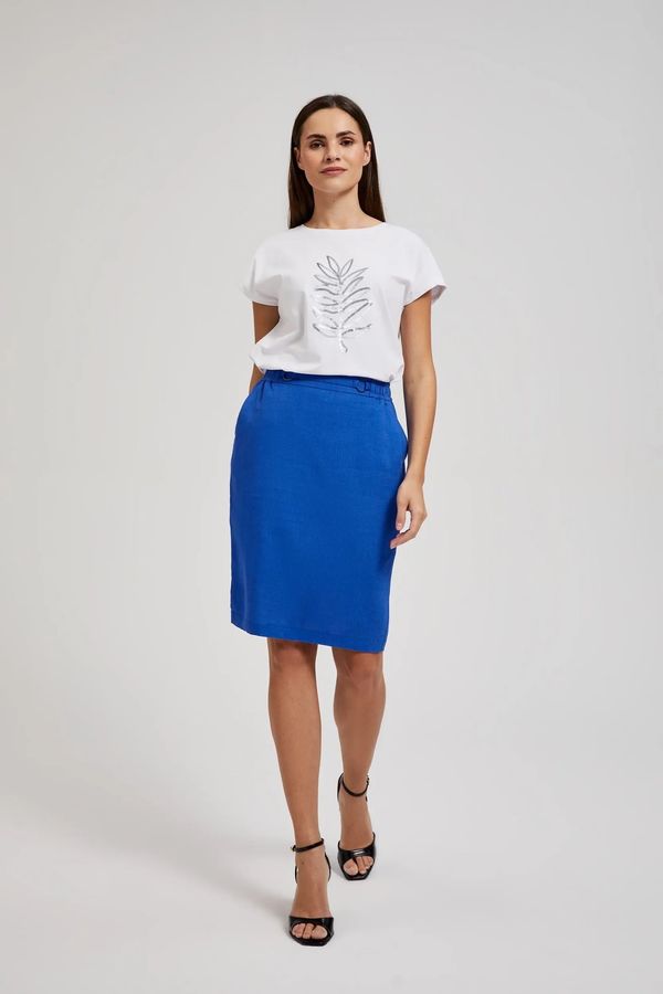 Moodo Women's linen skirt MOODO - blue