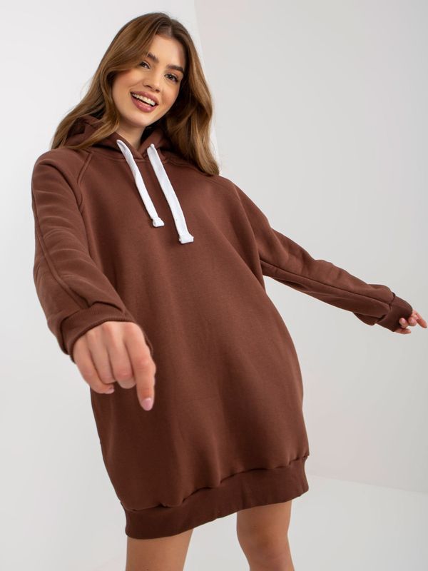 Fashionhunters Women's Long Sweatshirt - Brown