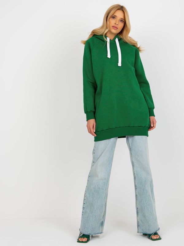 Fashionhunters Women's long sweatshirt - green