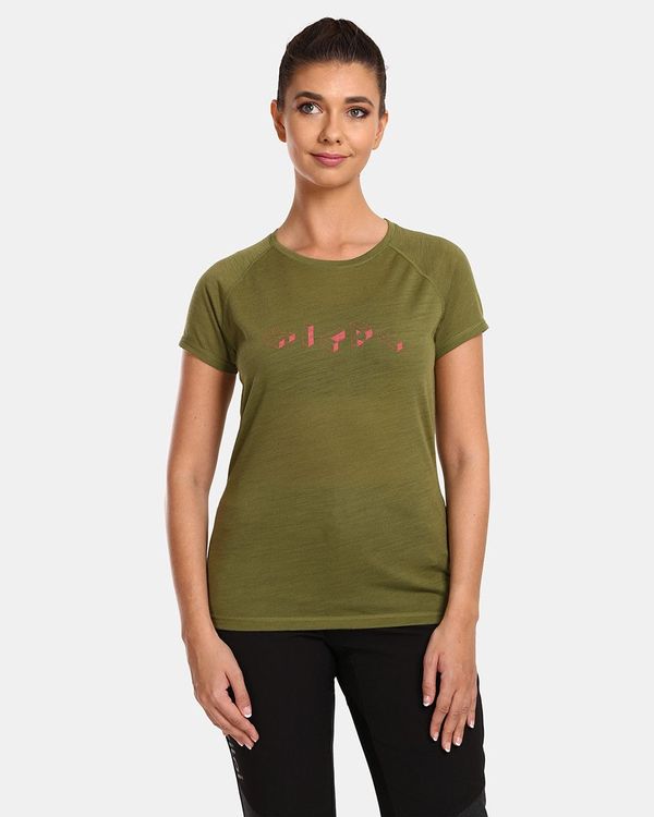 Kilpi Women's merino wool T-shirt Kilpi ZARJA-W Green