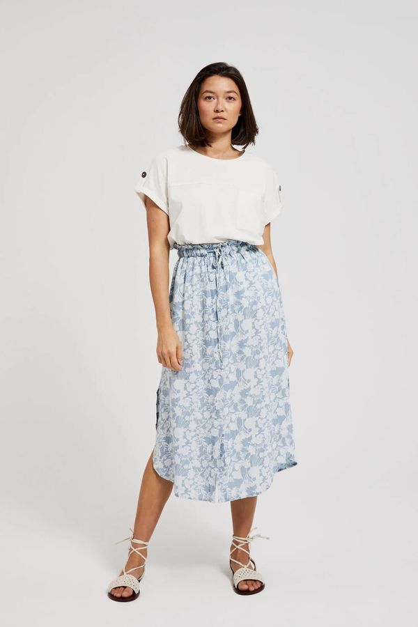 Moodo Women's midi skirt with flowers MOODO - blue