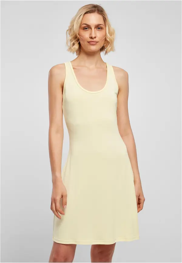 Urban Classics Women's modal short dress with back trousers, soft yellow