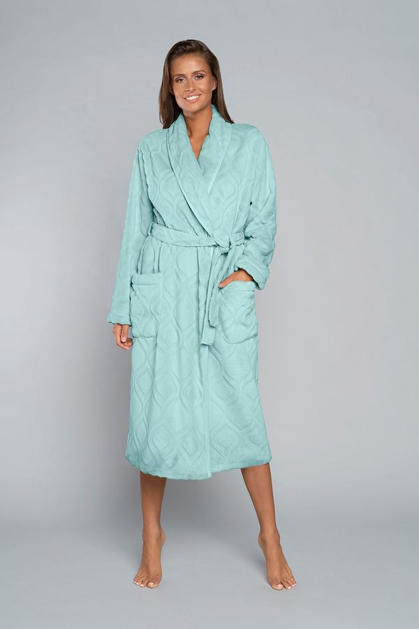 Italian Fashion Women's Morena Long Sleeve Bathrobe - Mint