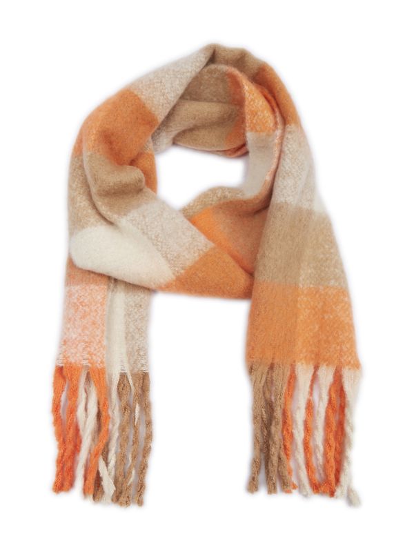 Orsay Women's orange-beige plaid scarf ORSAY